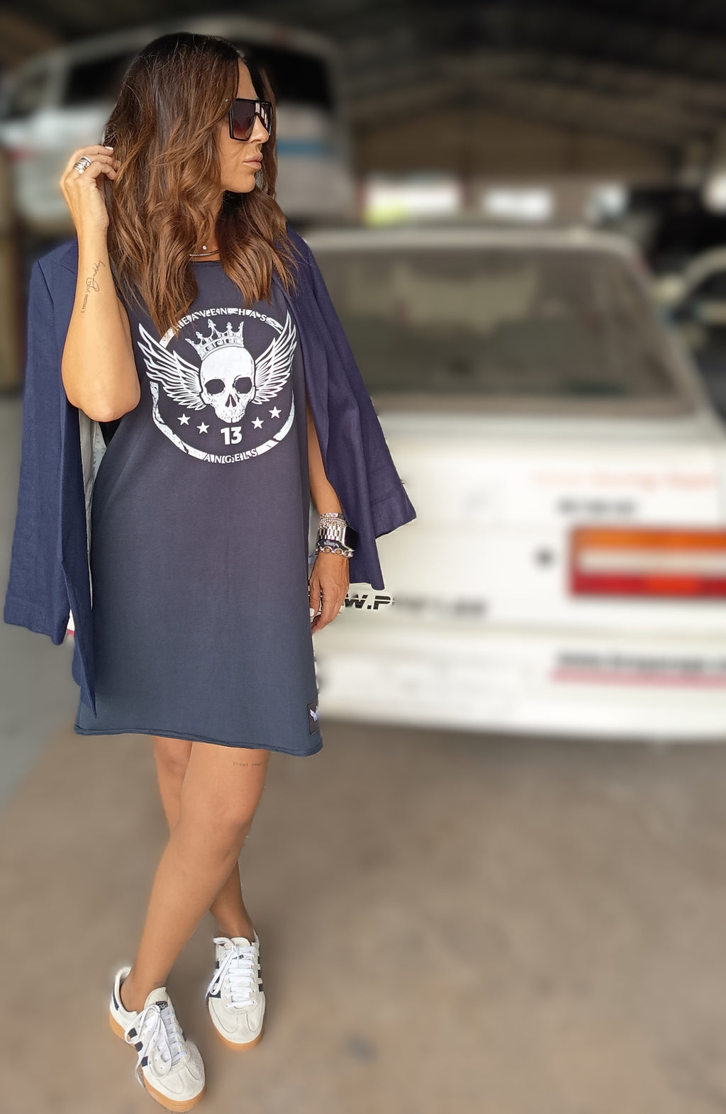 VESTIDO COTTON "WINGS SKULL" - LIMITED EDITION -