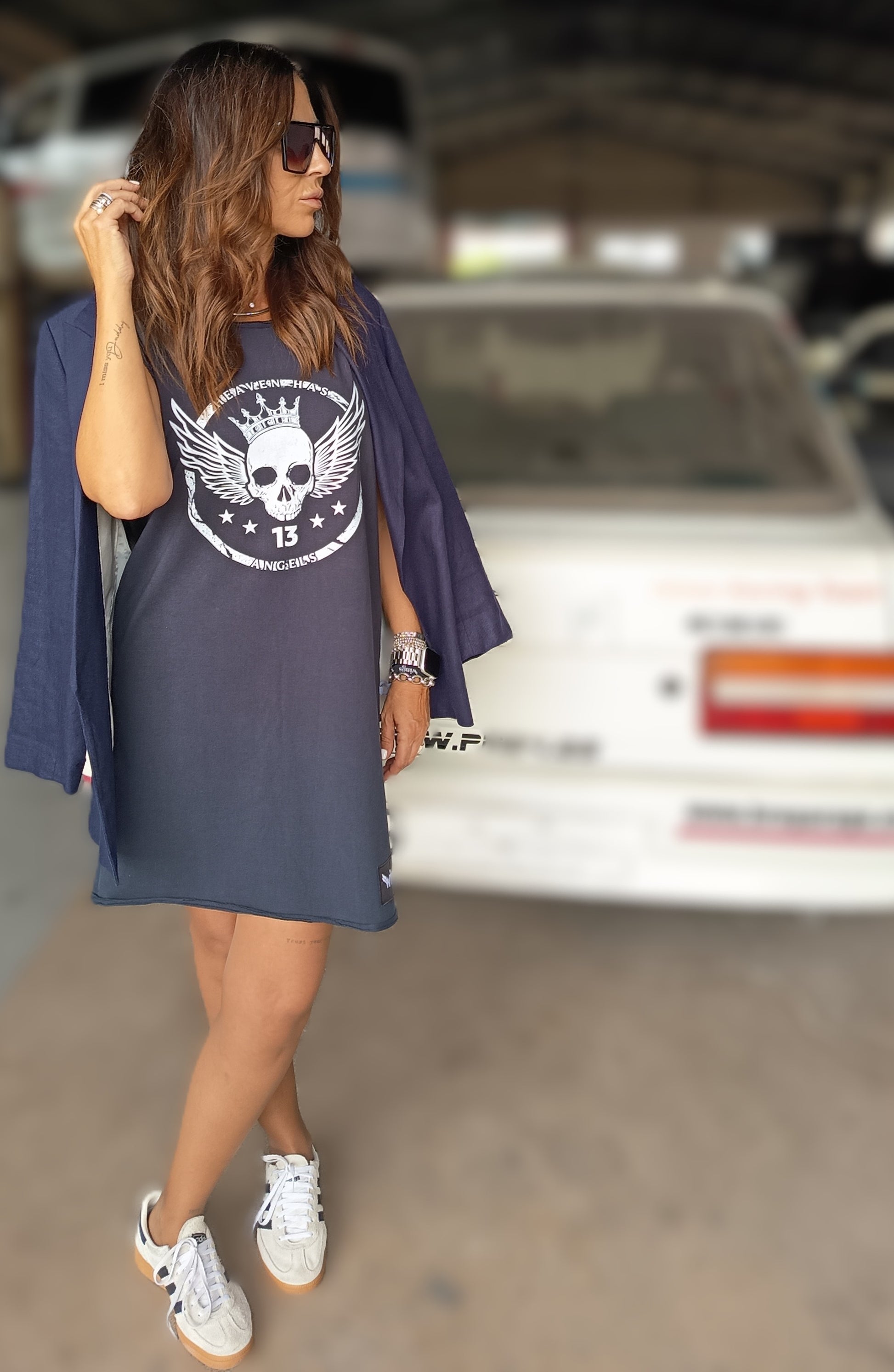 VESTIDO COTTON "WINGS SKULL" - LIMITED EDITION -